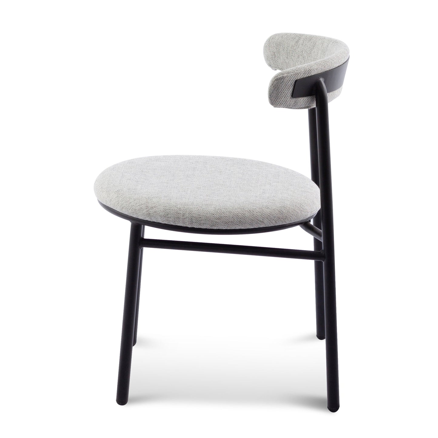 Fabric Dining Chair - Silver Grey with Black Legs