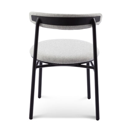 Fabric Dining Chair - Silver Grey with Black Legs