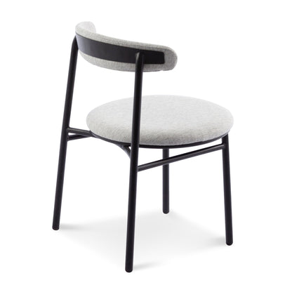 Fabric Dining Chair - Silver Grey with Black Legs