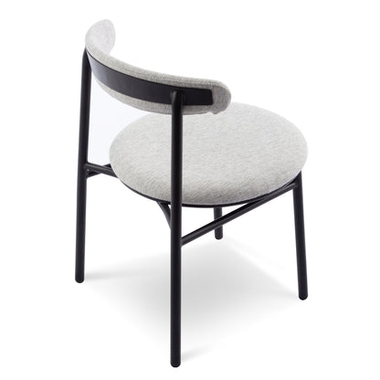 Fabric Dining Chair - Silver Grey with Black Legs