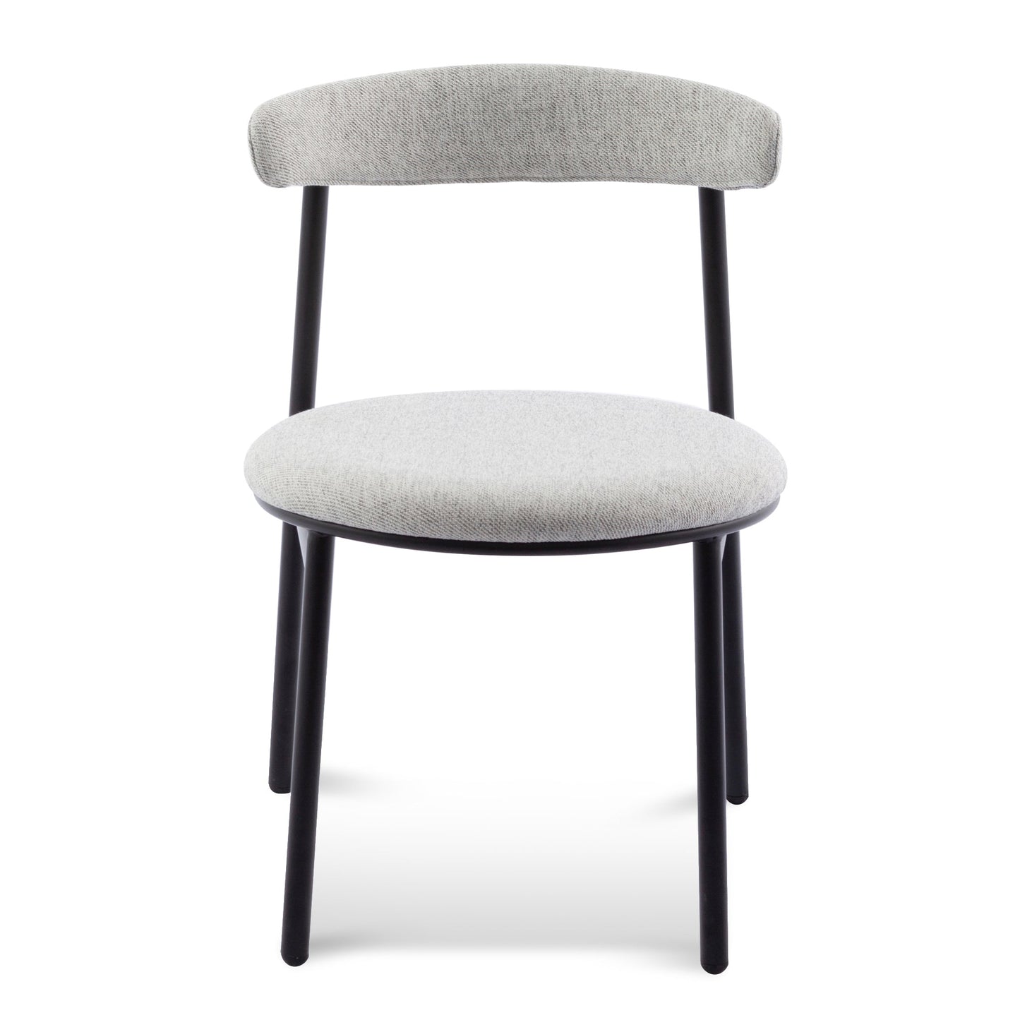 Fabric Dining Chair - Silver Grey with Black Legs