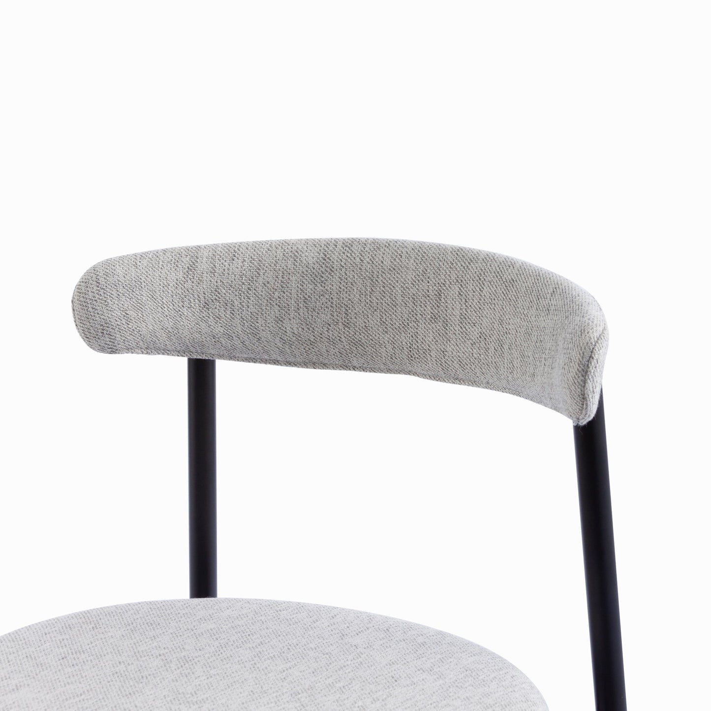 Fabric Dining Chair - Silver Grey with Black Legs