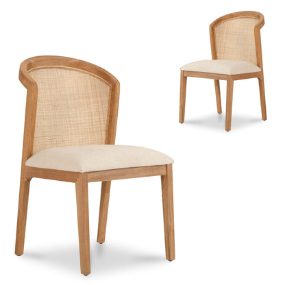 Fabric Dining Chair - Light Beige (Set of 2)