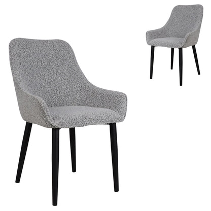 Dining Chair - Pepper Boucle in Black Legs (Set of 2)