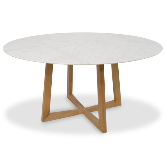 Round Marble Dining Table - 1.5m Natural