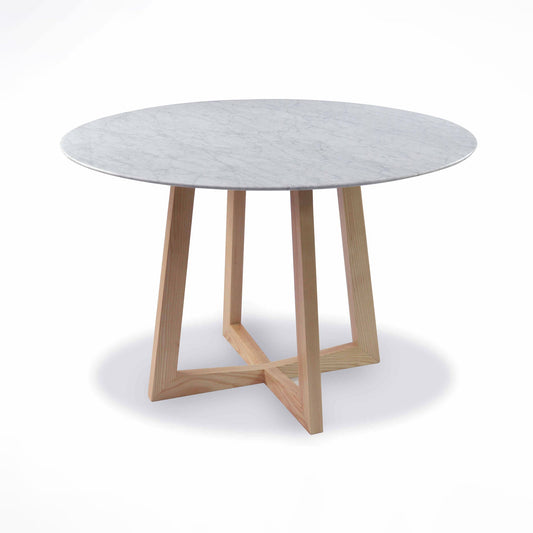 Marble Round Dining Table - 1.15m Natural