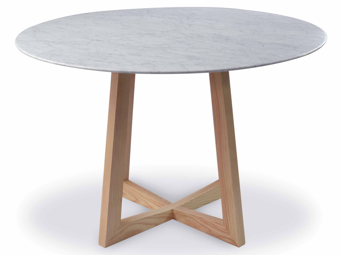 Marble Round Dining Table - 1.15m Natural