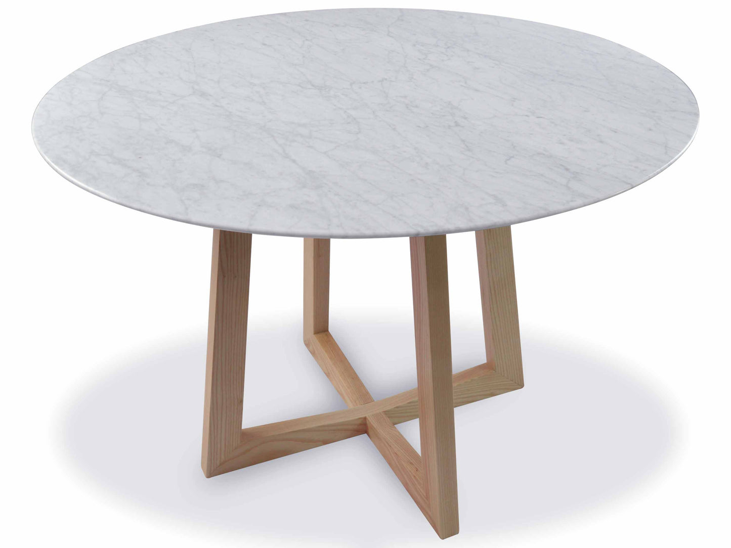 Marble Round Dining Table - 1.15m Natural