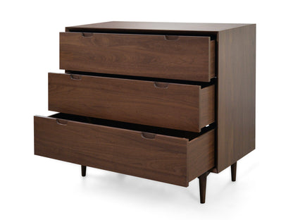 Walnut Chest with Three Drawers