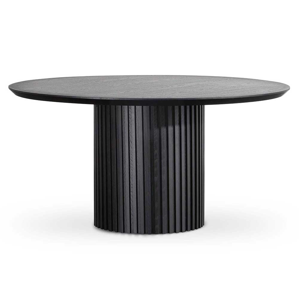 Black Wooden Round Dining Table - 1.5m