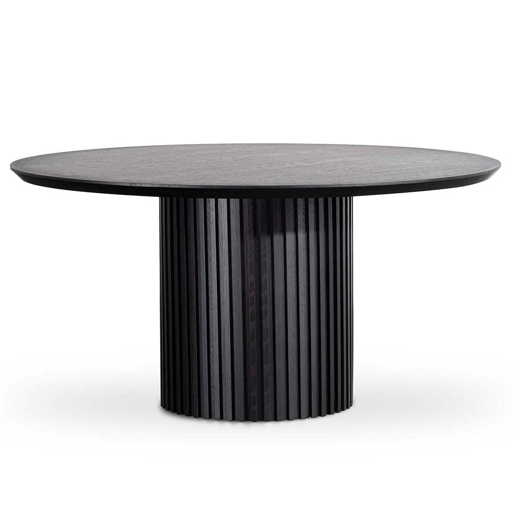 Black Wooden Round Dining Table - 1.5m