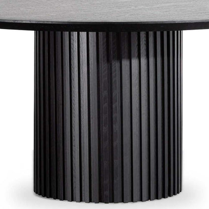 Black Wooden Round Dining Table - 1.5m