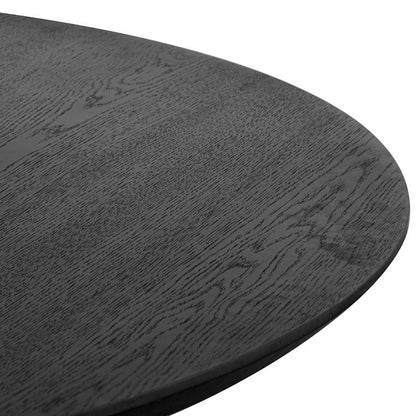 Black Wooden Round Dining Table - 1.5m