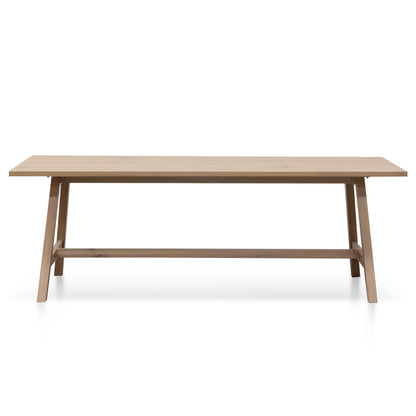 Wooden Dining Table - 2.2m Washed Natural