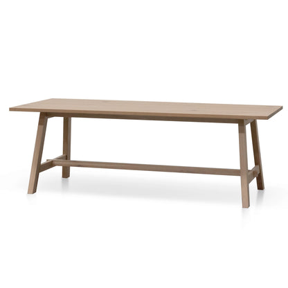 Wooden Dining Table - 2.2m Washed Natural