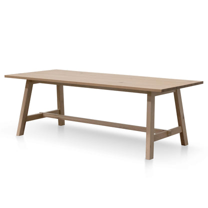 Wooden Dining Table - 2.2m Washed Natural