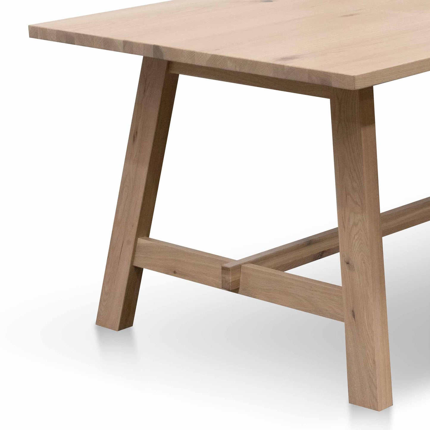 Wooden Dining Table - 2.2m Washed Natural