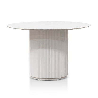 Round Marble Dining Table - 1.2m White