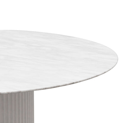 Round Marble Dining Table - 1.2m White