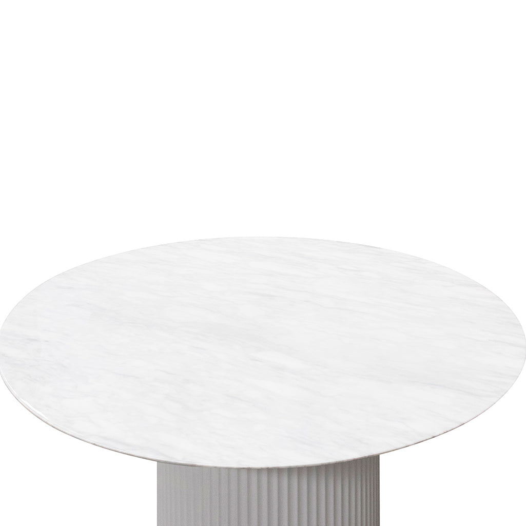 Round Marble Dining Table - 1.2m White