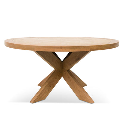 Round Wooden Dining Table - 1.5m Natural