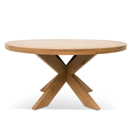 Round Wooden Dining Table - 1.5m Natural