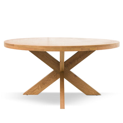 Round Wooden Dining Table - 1.5m Natural