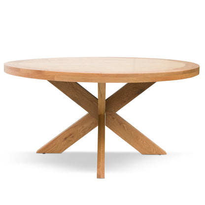 Round Wooden Dining Table - 1.5m Natural