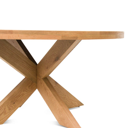 Round Wooden Dining Table - 1.5m Natural