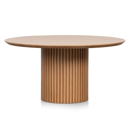 Wooden Round Dining Table - 1.5m Natural