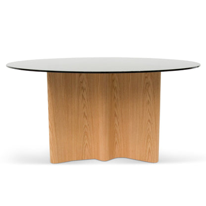 Round Glass Dining Table - 1.5m Natural