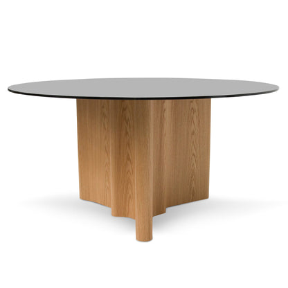 Round Glass Dining Table - 1.5m Natural