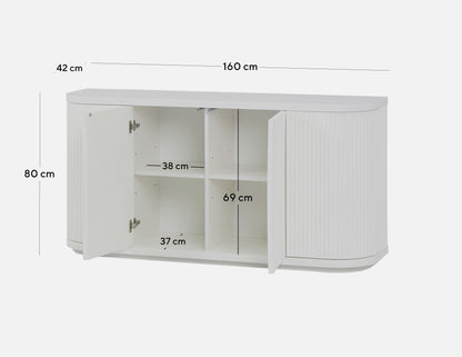 Veneer Top Buffet Unit - 1.6m Full White