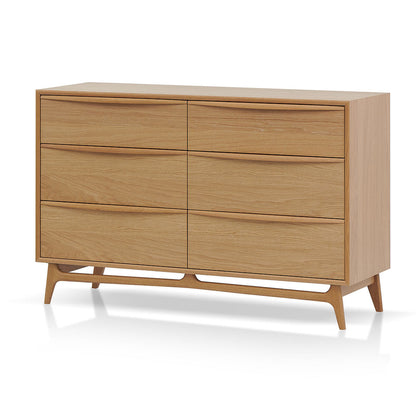 Natural Oak Six-Drawer Chest