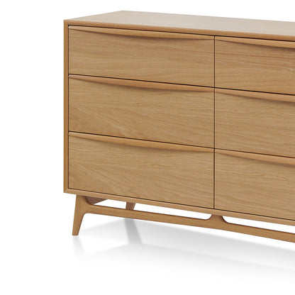Natural Oak Six-Drawer Chest