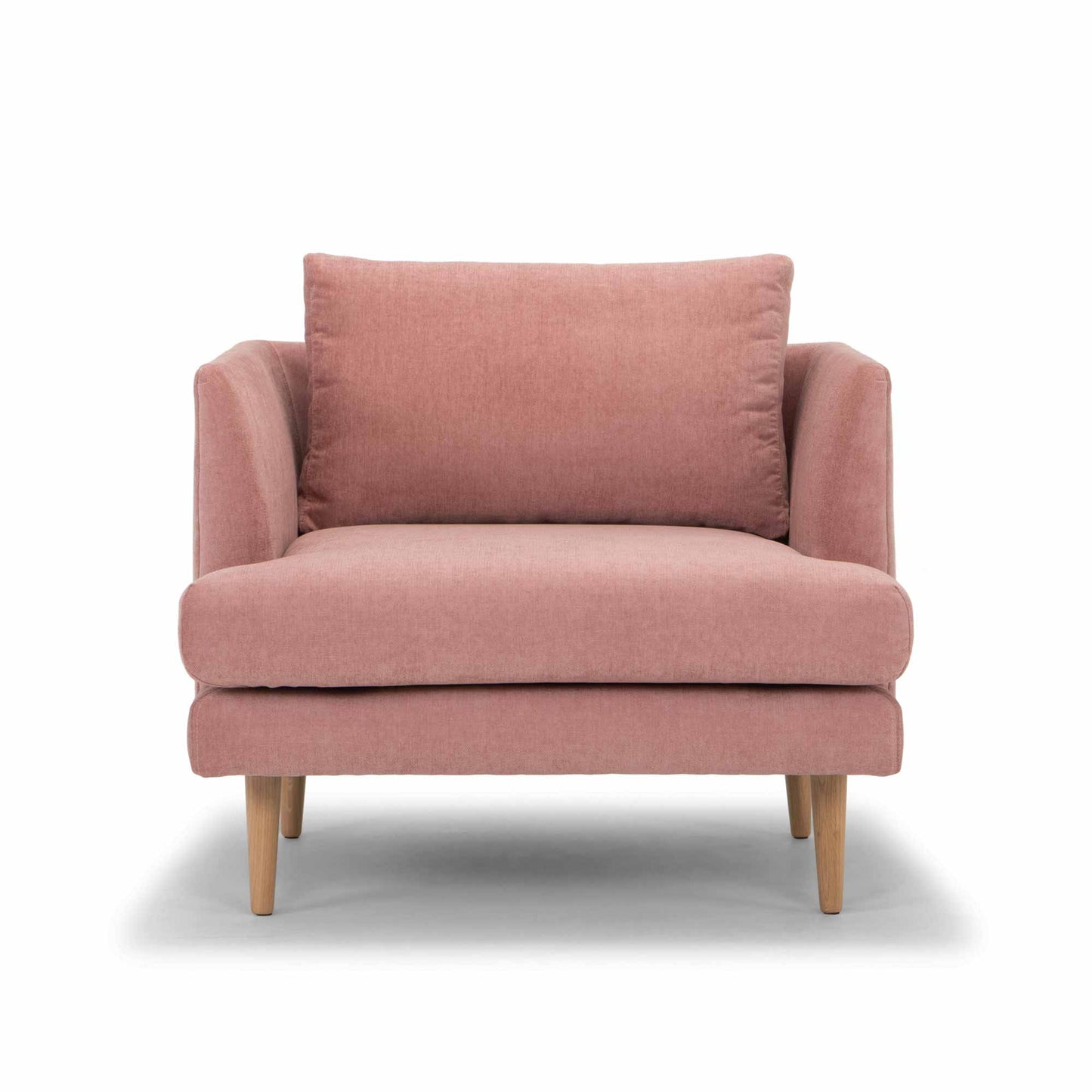 Dusty Blush Armchair with Natural Legs