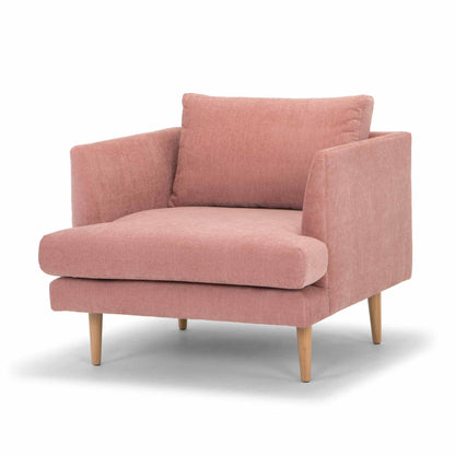 Dusty Blush Armchair with Natural Legs