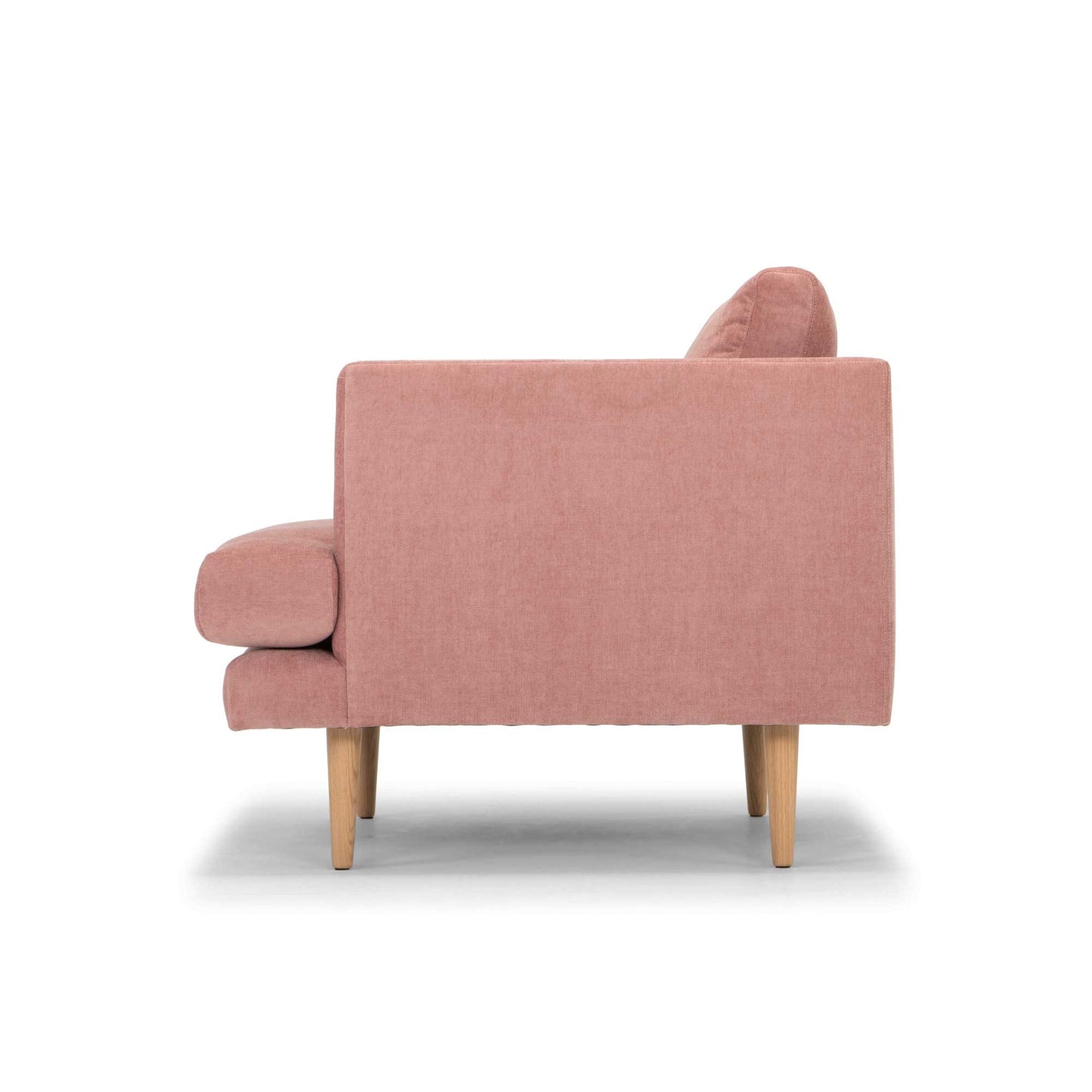 Dusty Blush Armchair with Natural Legs