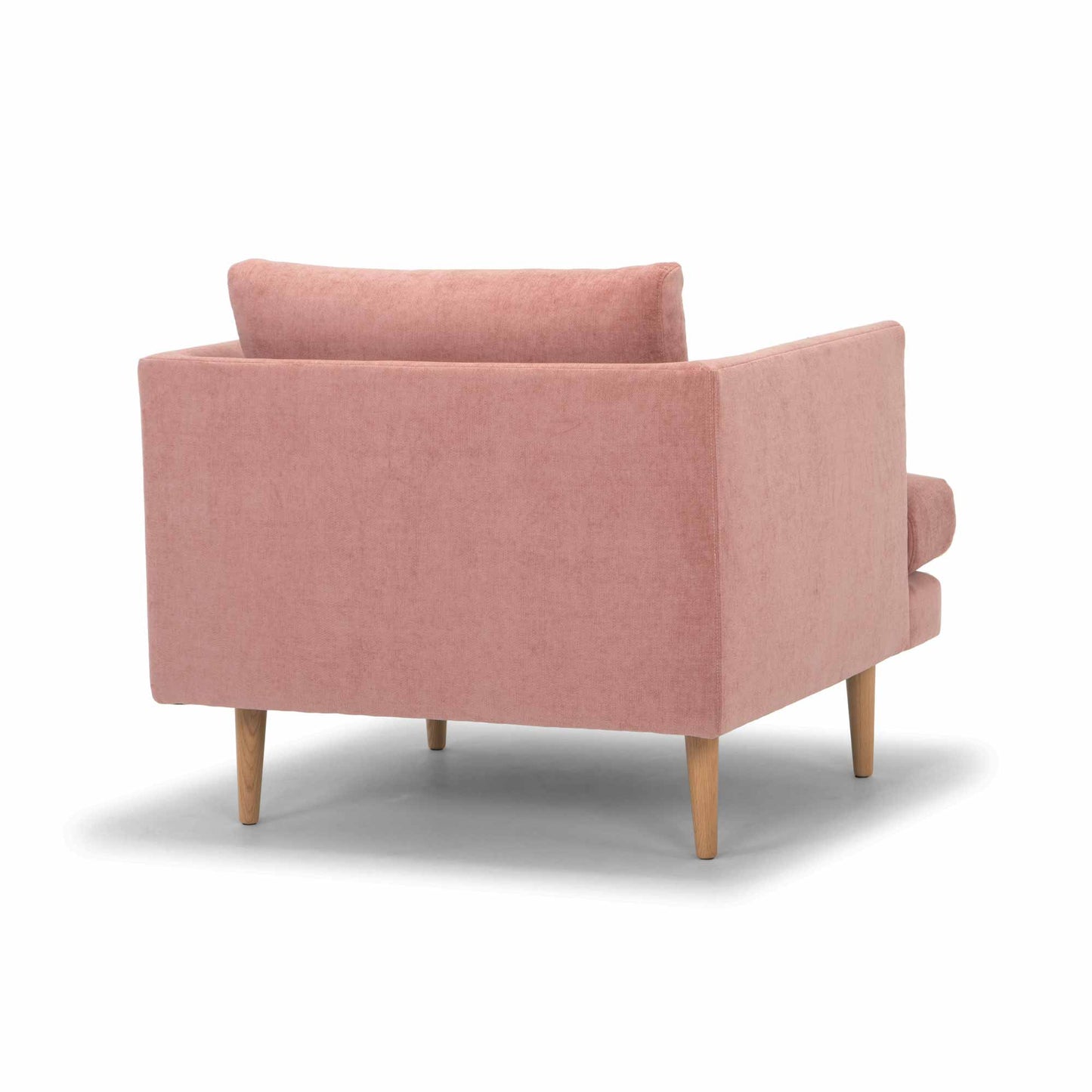 Dusty Blush Armchair with Natural Legs