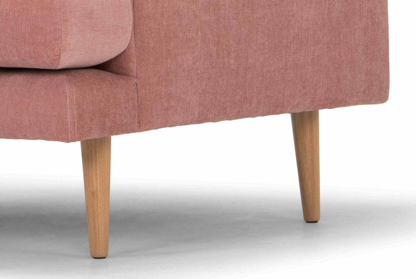 Dusty Blush Armchair with Natural Legs