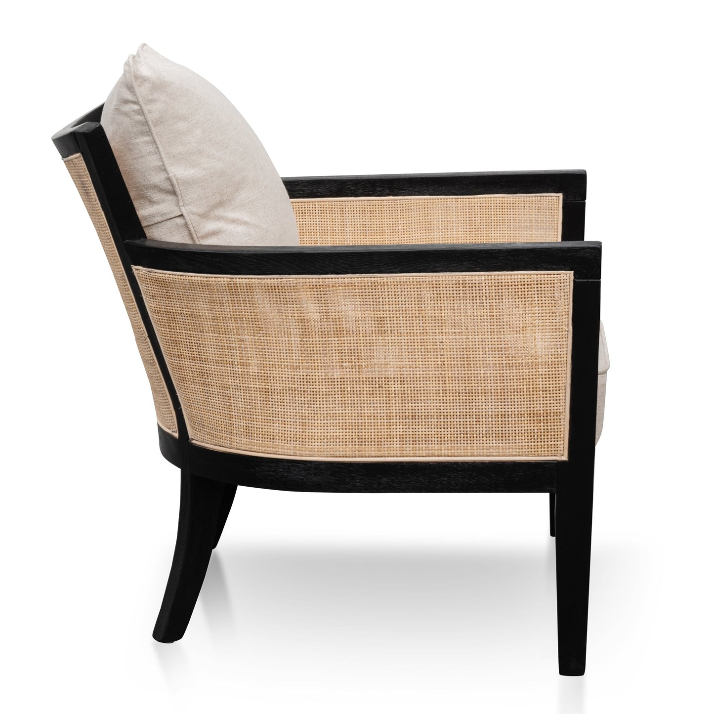 Black and Sand White Rattan Armchair