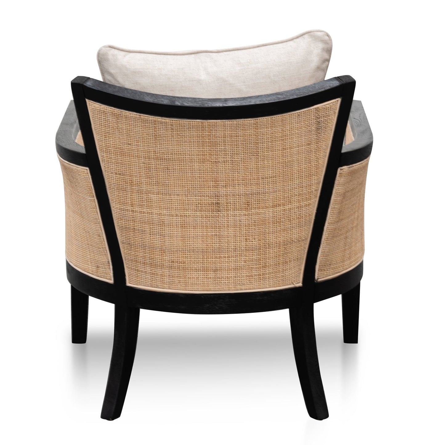 Black and Sand White Rattan Armchair