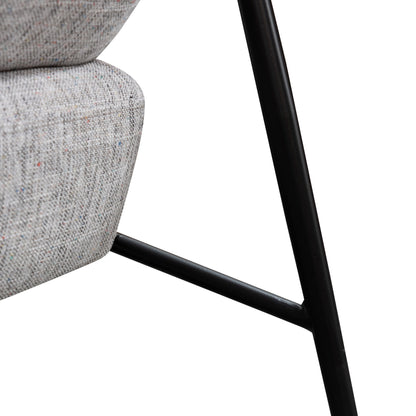 Light Spec Grey Fabric Armchair with Black Legs