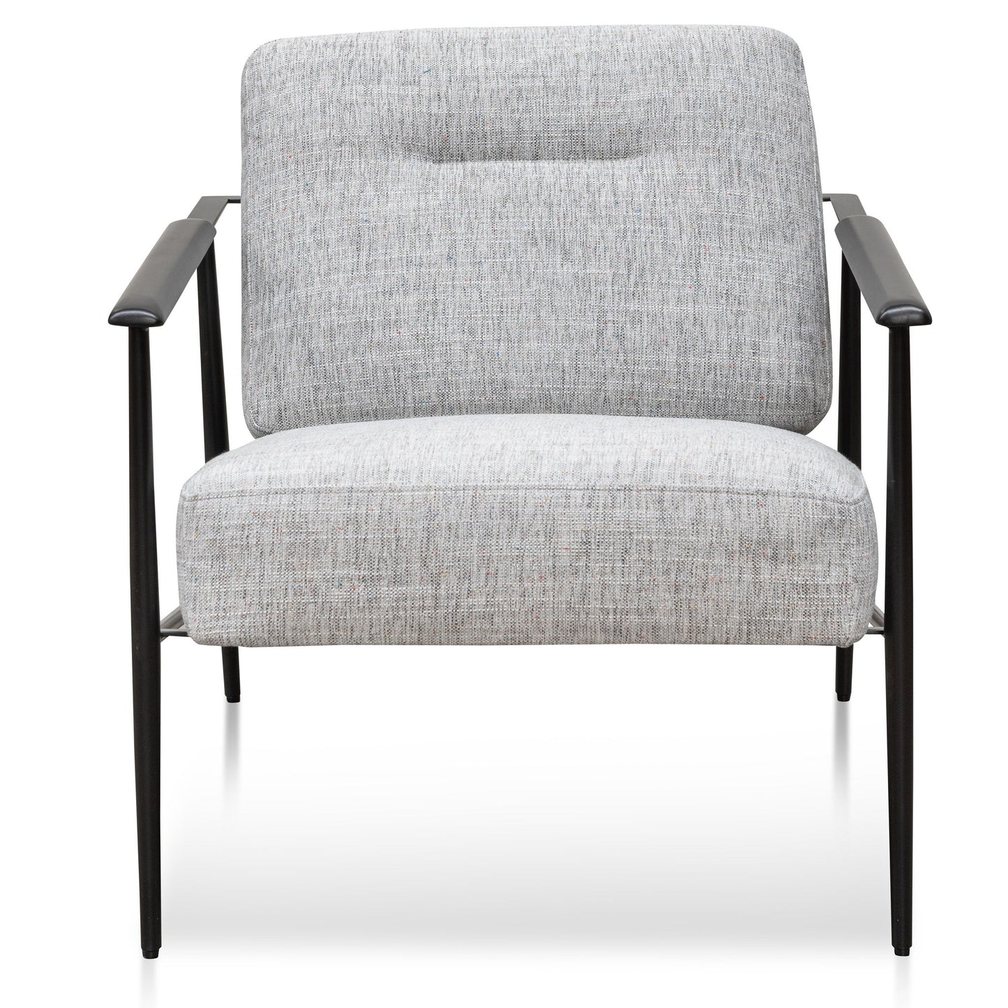 Light Spec Grey Fabric Armchair with Black Legs