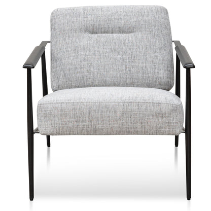 Light Spec Grey Fabric Armchair with Black Legs