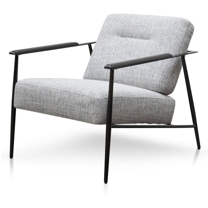 Light Spec Grey Fabric Armchair with Black Legs