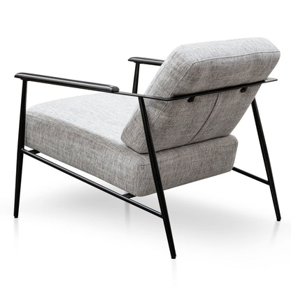 Light Spec Grey Fabric Armchair with Black Legs