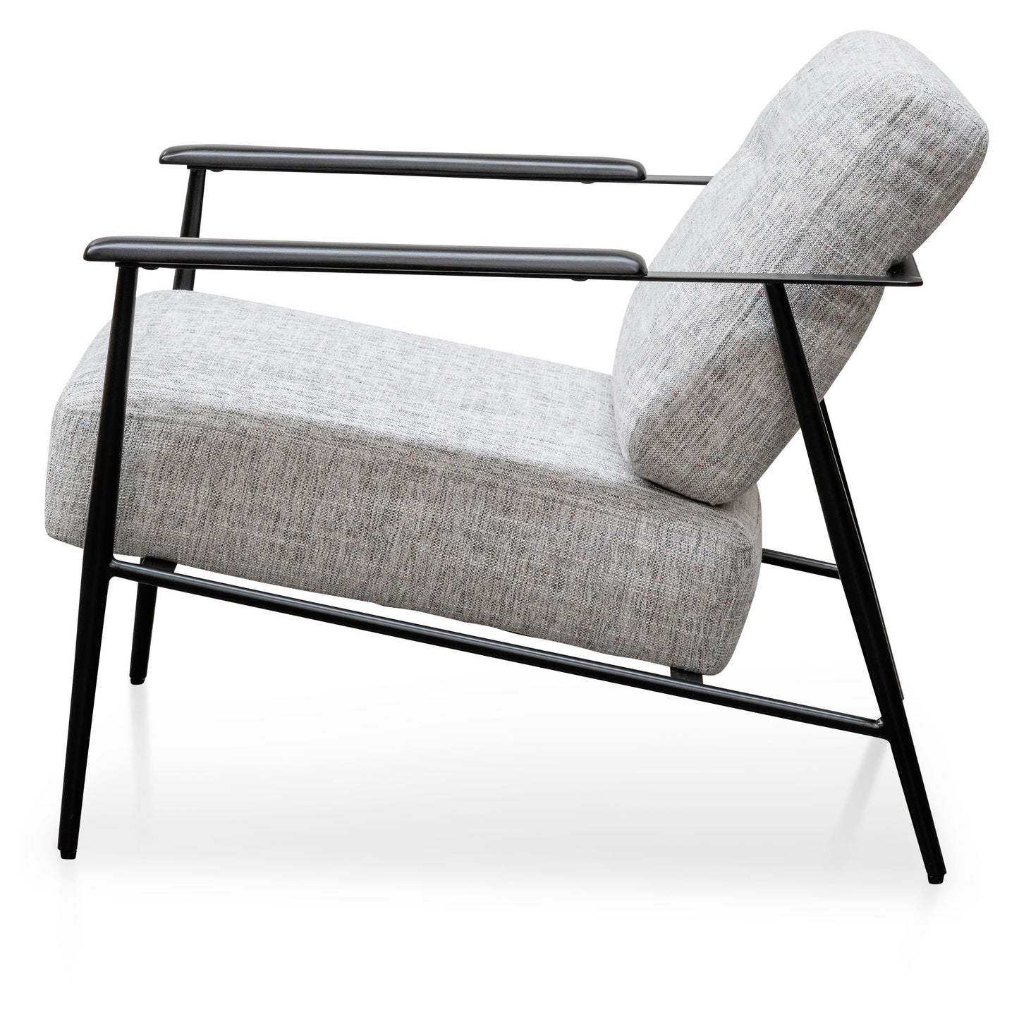 Light Spec Grey Fabric Armchair with Black Legs