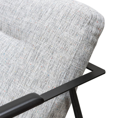 Light Spec Grey Fabric Armchair with Black Legs