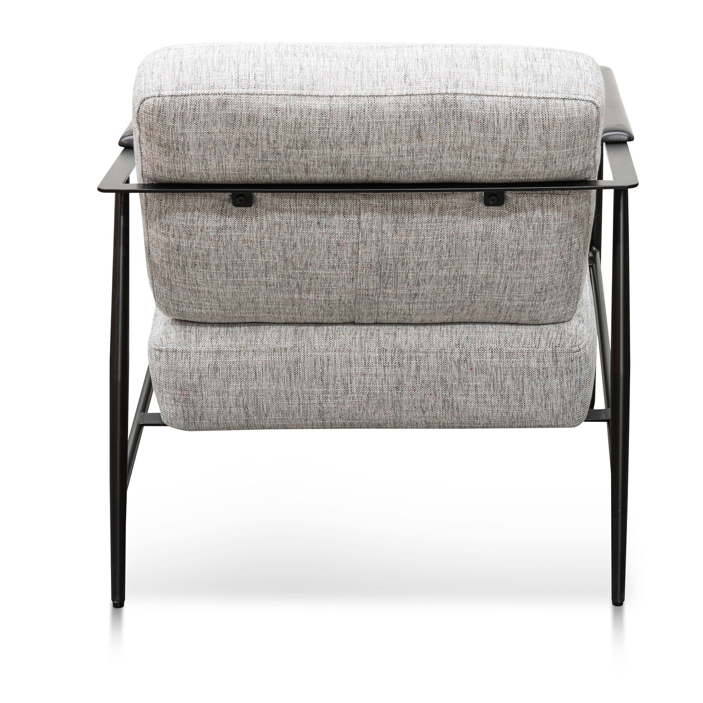 Light Spec Grey Fabric Armchair with Black Legs